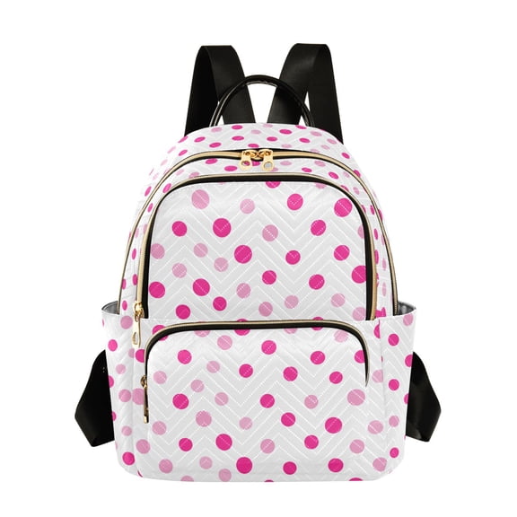FORMRS Mini Backpack Purse for Women Quilted Travel Daypack Casual Shoulder Bag, Purple Polka Dots