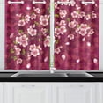 thumbnail image 4 of RYLABLUE Japanese Sakura Cherry Blossom Window Treatment Panel Curtains Window Curtain Kitchen Curtain,Two Piece 26x39 Inces, 4 of 4