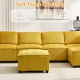 thumbnail image 6 of Miekor Furniture Modular Sectional Sofa U Shaped Modular Couch with Reversible Chaise Modular Sofa Sectional Couch,6- Seat Convertible Sofa,Fit for Living Room 78124, 6 of 16