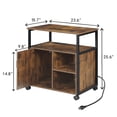 thumbnail image 6 of CQSXDA Brown And Black Office Filing Cabinet With USB Charging Port And Socket Storage For A4 Letter Size Metal Frame, 6 of 8
