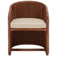 thumbnail image 4 of SAFAVIEH Couture Barnette Modern Rattan Pole Solid Accent Chair, Amber/Beige, 4 of 13