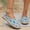 Light Blue, variant on YOUYEDIAN Loafers for Women Comfortable Fashion Patchwork Print Low Heel Casual Round Toe Soft Flats Versatile Slip On Walking Canvas Shoes