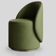 thumbnail image 1 of Vanity Chair with Foot Pads, 360°Swivel Vanity Chair Stool with Leather, Makeup Chair with Backrest Design for Makeup Room, Bathroom, Living Room(Green), 1 of 5
