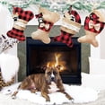 thumbnail image 5 of Medias navideñas para perros y mascotas, arpillera a cuadros, forma de pez, medias para mascotas, decoraciones navideñas, 2 uds., 5 of 5