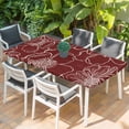 thumbnail image 2 of Red Flowers Table Cloths for 3 Foot Rectangle Tables, Spring Floral Botanical Modern Art Patio Waterproof Elastic Fitted Tablecloths, Washable Rectangular Table Cover for Camping, 2 of 8