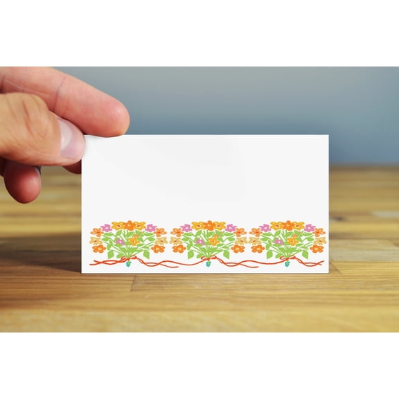 Flower Bouquet Place Cards - 25 Guest Seating Name Cards - Floral Table Tents -