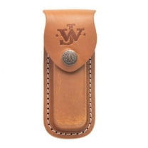 Case XX Knives John Wayne Medium Brown Leather Belt Sheath Button-snap for Pocket Knife