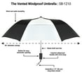 thumbnail image 3 of The Vented Windproof 42" Compact Small Automatic Open Folding Travel Umbrella for Rain, Wind & Sun, Strong Durable Lightweight Stick Umbrella for Men and Women, Black/White, 3 of 4