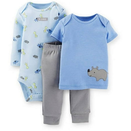 Child of Mine by Carter's Newborn Baby Boy Short and Long Sleeve 3 Piece Set