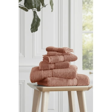LOFT BY LOFTEX Rejuvenate Soft and Absorbent Bath 6 Piece Set, Coral Pink
