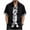 Black, variant on Shirt for Mens Bleached Tie-Dye Denim Short Sleeve Casual Button Down Washed Chambray Top Comfortable Loose Fit Vintage Blouse