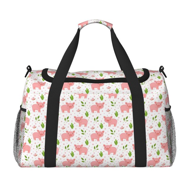 Balery Funny Little Pigs Bolsa de Gimnasio para Mujeres, Bolsa de Viaje con Bolsillo Húmedo, Bolsa de Fin de Semana para Mujeres, Bolsa de Viaje Resistente al Agua