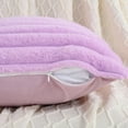 thumbnail image 4 of Set of 2 Purple Single-Sided Faux Fur Decorative Throw Pillow Covers Fluffy Striped Pillowcase Cushion Covers 14 x 14 Inch Living Room Sofa Couch Bedroom Decor, 4 of 8