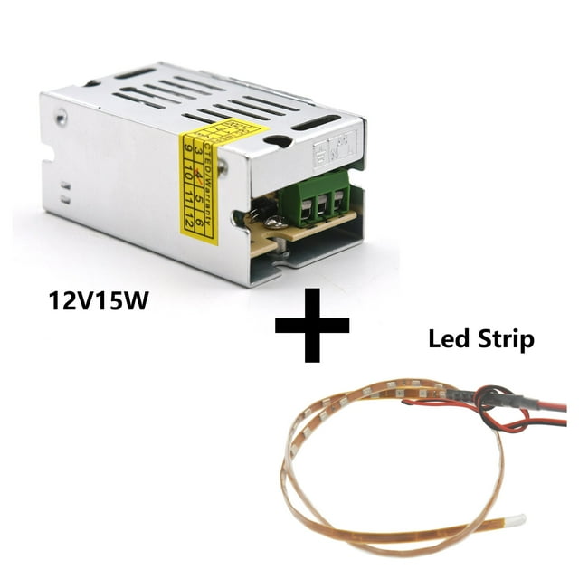 DC Stabilized Power Supply 12V 15W Lighting Transformer Switching Power Suply Strip Switch LED Driver Adapter 40cm Led Strip Kit , Safe and Stable