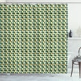 thumbnail image 1 of Abstract Shower Curtain, Geometric Style Round Items in Nature Tones Summer Season Elements, Fabric Bathroom Set with Hooks, 69W X 75L Inches Long, Forest Green Multicolor, by Ambesonne, 1 of 3