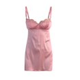 thumbnail image 1 of Vestido sexy con tirantes para mujer: tirantes de encaje escotados, color liso ajustable, ropa de fiesta para verano, tejido de poliéster, tallas S-L, busto 88-96 cm., 1 of 8