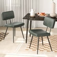 thumbnail image 2 of Costway Dining Chairs Set of 2 with PU Leather Cover Filled Sponge Waterfall Seats Green, 2 of 9