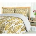 thumbnail image 5 of Ambesonne Feather Duvet Cover Set, Ornate Leaves Boho Print, 2-Calking, Amber Marigold and White, 5 of 7