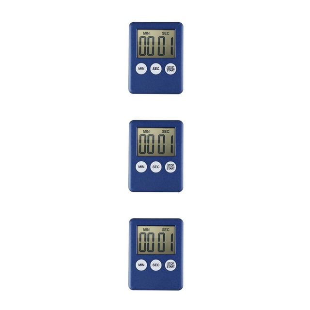 Inteprter Temporizador digital de cocina Cocinar Estudiar Reloj de cuenta regresiva Pantalla LCD Alarma Gadget de cocina, azul oscuro Type1 NO1