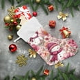thumbnail image 6 of RMDQTR Christmas Stockings for Xmas Gifts - Large Size Festive Holiday Decor for Family Pink Watercolor Snowmen and Flowers, 6 of 8