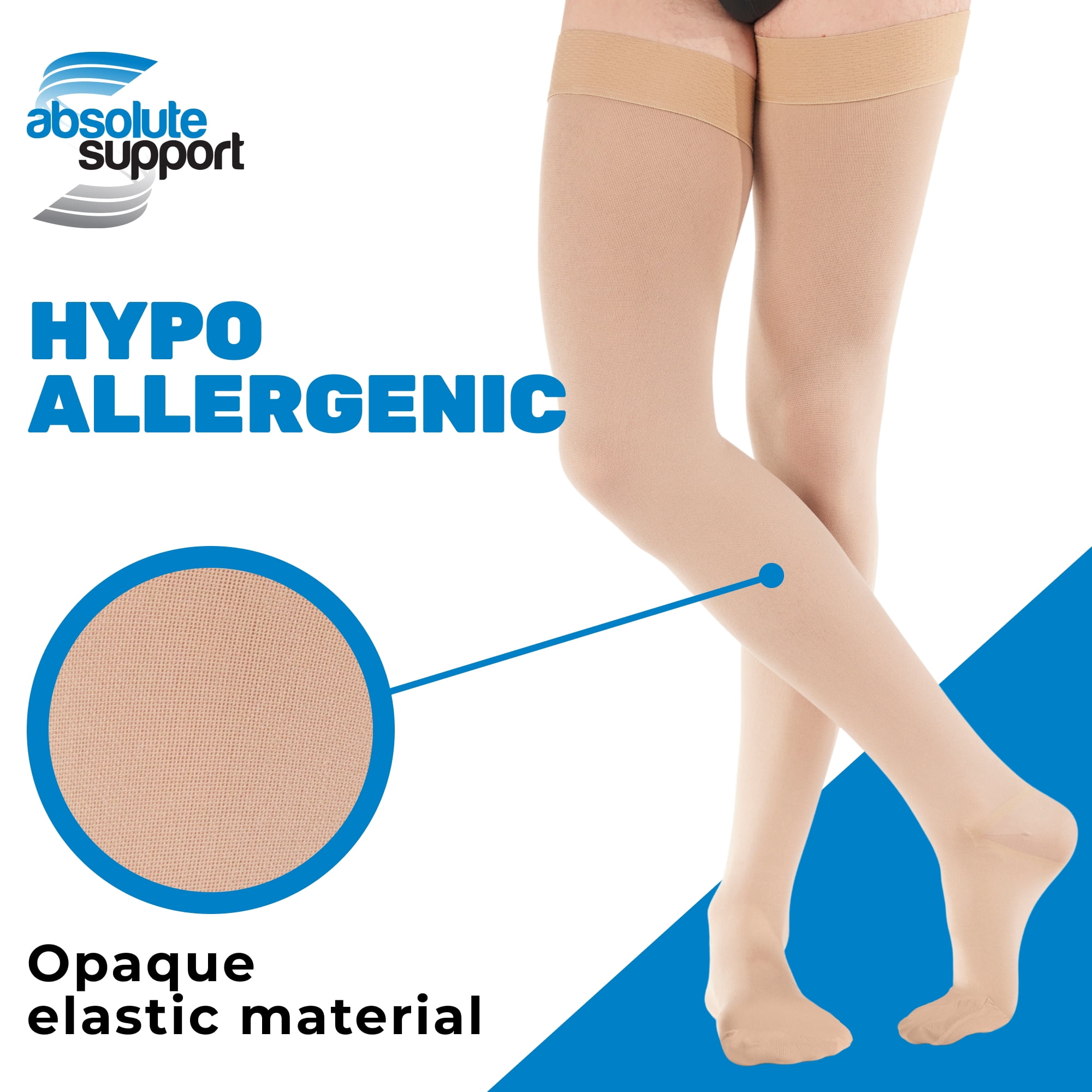Absolute Support Compression Stockings for Men 20-30 mmHg Beige, 2X-Large