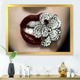 thumbnail image 3 of Designart 'Detail Of Sexy Red Girl Lips' Modern Framed Art Print, 3 of 4