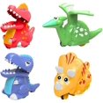 thumbnail image 1 of Paquete de 4 juguetes de dinosaurio Press And Go, coches de dinosaurio, juguetes de cuerda para niños, niñas, niños pequeños, cestas de Pascua, regalos, rellenos de huevos de Pascu, 1 of 5