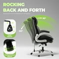 thumbnail image 3 of EOP Executive High Back Office Chair, Adjustable Heavy Duty Chair with Flip up Armrest, 500LBS Big and Tall Computer Chair with Lumbar Support, Faux Leather Desk Chair with Extra Wide Cushion, Black, 3 of 8