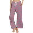 thumbnail image 4 of Oksale Womens Pajama Pants Soft Comfy Stretch Sleep Lounge Pants Cute Graphic Sleepwear Elastic Drawstring Pj Pants Casual Wide Leg Sleepwear Pants 2025 Pink XL, 4 of 6