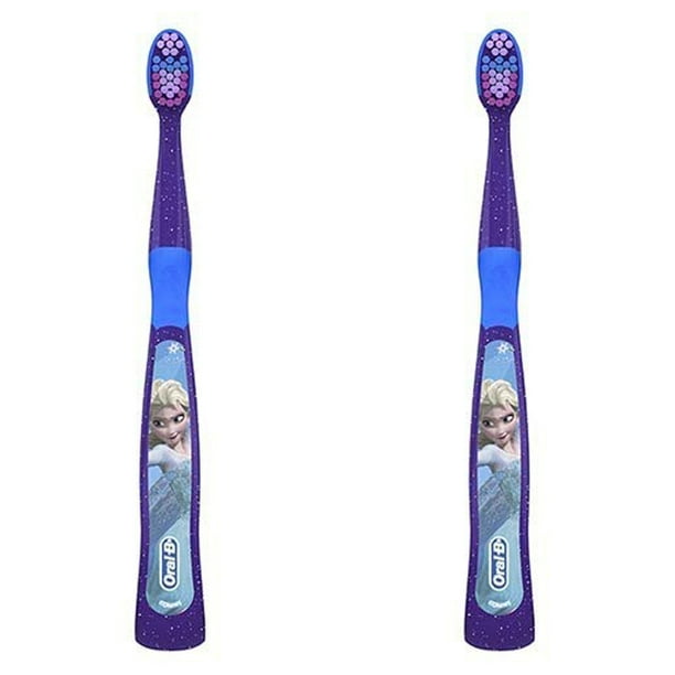(2 Pack) OralB Kids Frozen Characters Toothbrush for Little Girls 3+ Years Old, Extra Soft