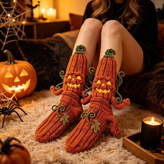 Harpily Mid Calf Socks for Women Novelty Halloween 3D Crew Socks with 3D Animal‑Shaped Decoration Kint Socks for Women Halloween Indoor Outfits