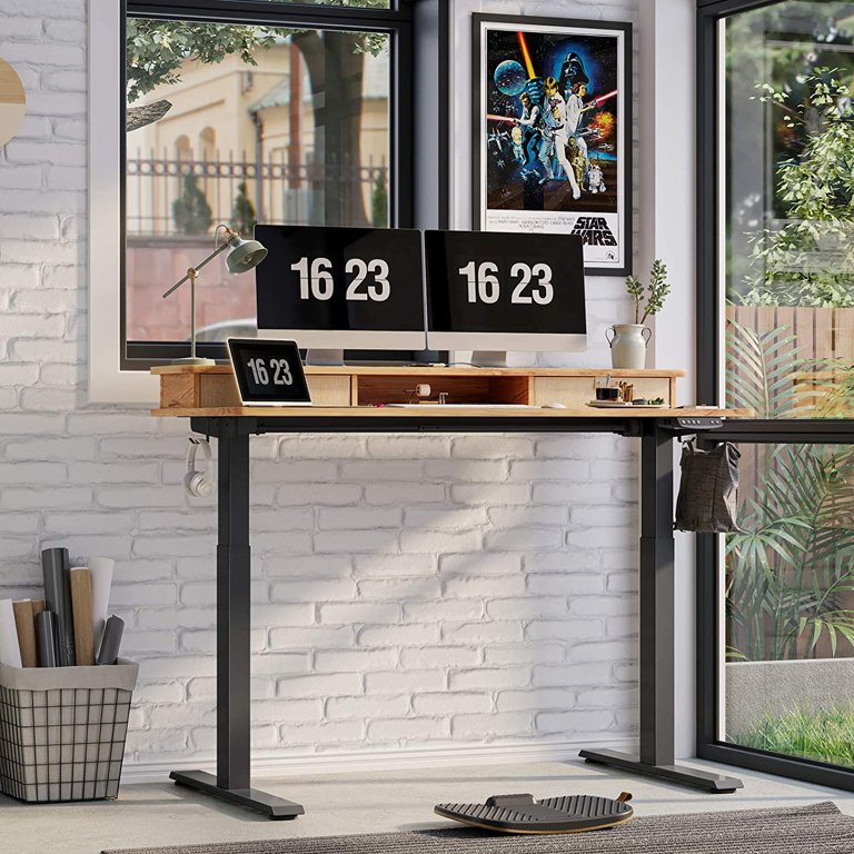 Electric Standing Desk 55 x 24In with Charging Station, Stand up