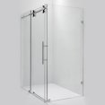 thumbnail image 2 of Vinnova Villena 68" W x 78" H Single Sliding Frameless Glass Shower Enclosure Nickel, 2 of 13