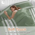 thumbnail image 5 of Dark Sage Green Duvet Cover Set, Farmhouse Sage Green White Striped Soft Duvet Cover Twin Size Bedding Set 4 Pieces, 1 Quiltcover and 2 Pillowcases with Zipper, 1 Bed Sheet for All Seasons, 5 of 9