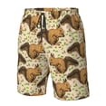 thumbnail image 4 of Balery Cute Squirrel with Green Leaves Traje de Baño Estilo Hawaiano para Hombre, Shorts de Secado Rápido con Bolsillos-Medium, 4 of 6