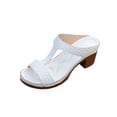 thumbnail image 2 of Wowcloth Plus Size Women's Peep Toe Platform Sandals – Comfortable High Heel with Solid Color Design for Beach and Casual Fashion, 2 of 9