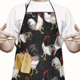 thumbnail image 2 of Black Chicken Rooster Pattern Apron-Garden Aprons for Women with Pockets-Cotton Linen Waterproof Kitchen Cooking Gardening Aprons Adjustable for Kitchen,Cooking,BBQ and Salon 33x27 Inch, 2 of 7