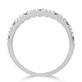 thumbnail image 3 of Diamond and Amethyst Ring Guard Stackable Band 14k White Gold (0.32ct), 3 of 5