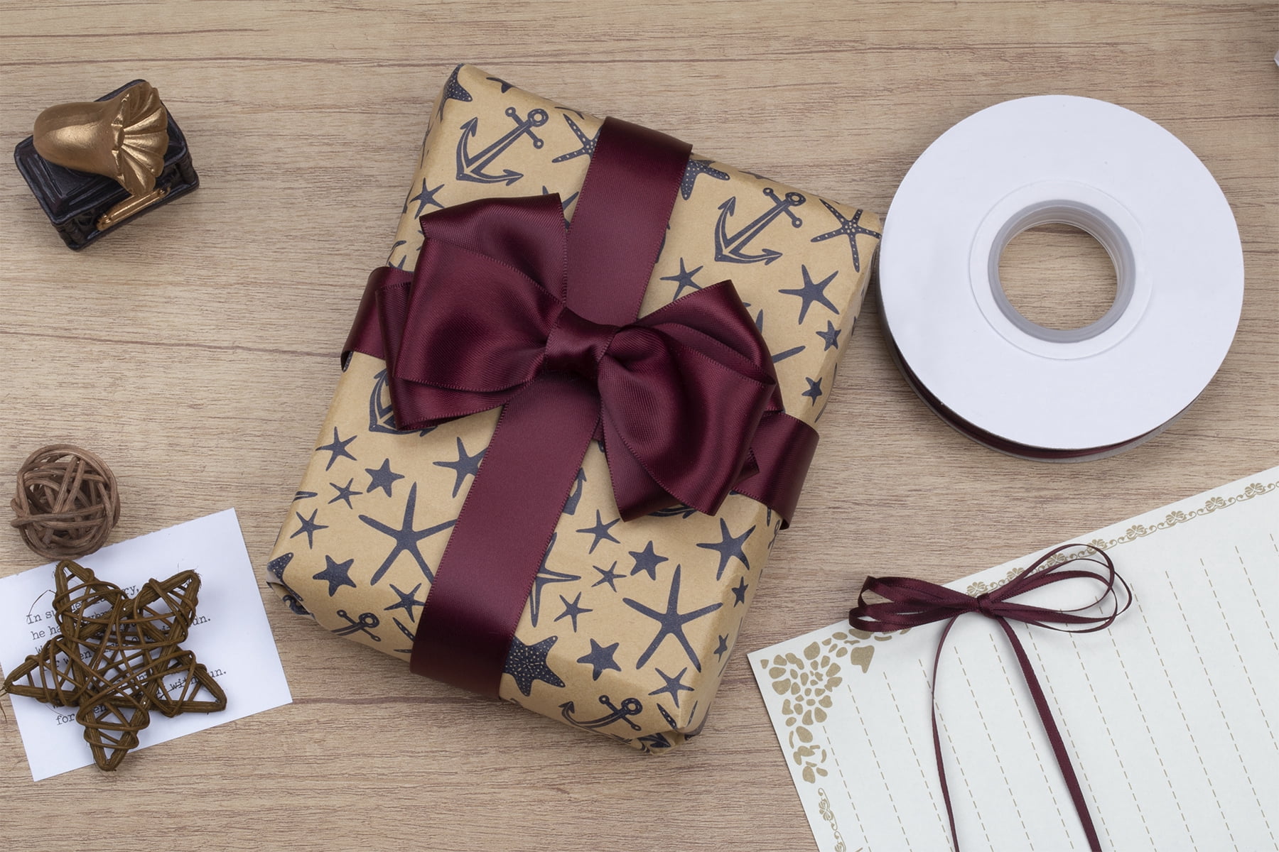 Joycrosso 1/8 Inch Burgundy Solid Satin Ribbon, 100 Yards Double Faced Satin for Gift Wrapping Floral Bouquets Wedding Party Decoration
