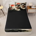 thumbnail image 4 of Metsweet Animal Dragon Zipper Full Size Comforter Sets with Fitted Sheet and 2 Pillowcases, Japanese Samurai Zipper Bedding Set, Black Red White,4pcs,Black Reversible, 4 of 6