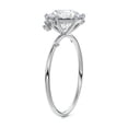 thumbnail image 3 of Eloya Jewel 14K White Gold Plated Wedding Anniversary Ring - 2 Ct Round Cut Moissanite Solitaire With accents Ring for Women's - Proposal Rings for Sister - Daily Wear Moissanite Ring, 3 of 4