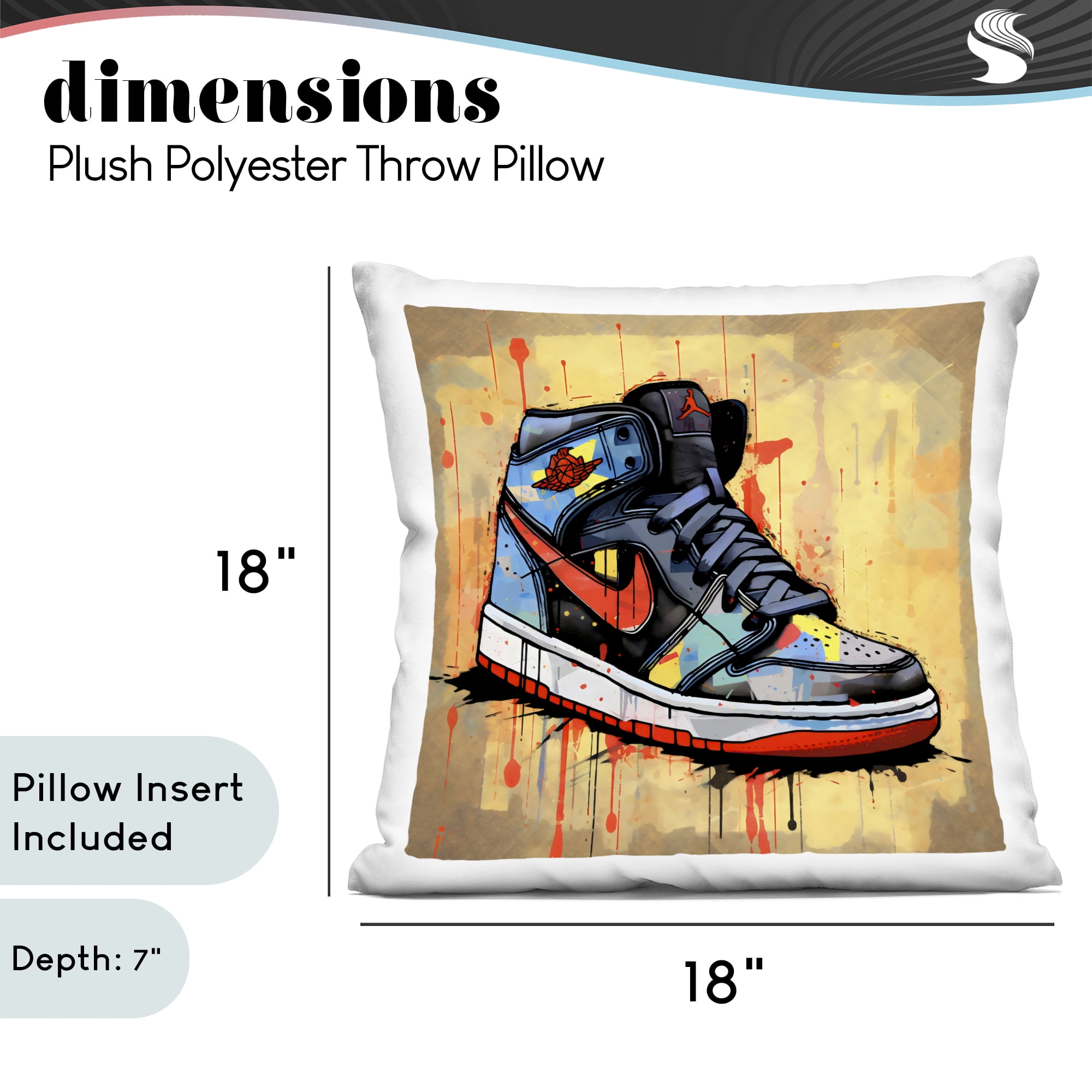 Stupell Industries Sporty Sneaker Drips Decorative Printed Throw Pillow, design by Creative Studio