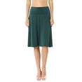 thumbnail image 3 of Zenana Women & Plus Fold Over Banded Waist A-Line Flared Knee Length Midi Skirt, 3 of 5