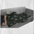 thumbnail image 6 of Paisley Soft Flannel Fleece Blanket, Modern Mosaic Like Circled Design with Teardrop Shaped Artwork Print, Cozy Plush for Indoor and Outdoor Use, 50" x 70", Brown Blue and Dark Blue, by Ambesonne, 6 of 6