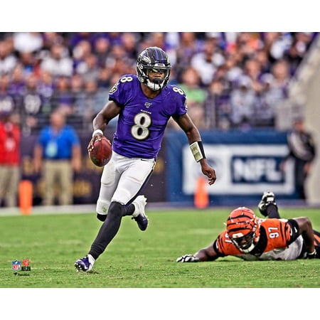 Lamar Jackson Baltimore Ravens Unsigned Elusive Running Photograph