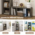 thumbnail image 6 of HOMLUX Luder 3-Tier Cube 31.5" Bookcase, Wood Storage Shelf, Small Bookshelf for Home Office & Bedroom, Gray, 6 of 10