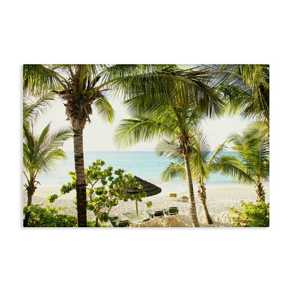 Stupell Industries Tropical Beach Resort Landscape Photography Gallery Wrapped Canvas Art Print Wall Art, 24 x 16