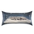 thumbnail image 3 of Dailycode Satin Pillow Case Standard Silk Pillow Cover for Hair and Skin Envelope Closure Raccoon on Clould 20"x26", 3 of 9
