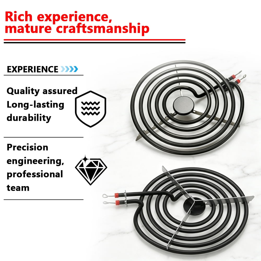 Arcticwind MP15YA*3+ MP21YA*1 Electric Range Burner Element Set, 2x6" 1500W & 2x8" 2100W 230V Coils, Replacement for Maytag, Whirlpool, Kenmore, Amana, Norge Stoves (Fits # 484782, 5304431014, SU204)