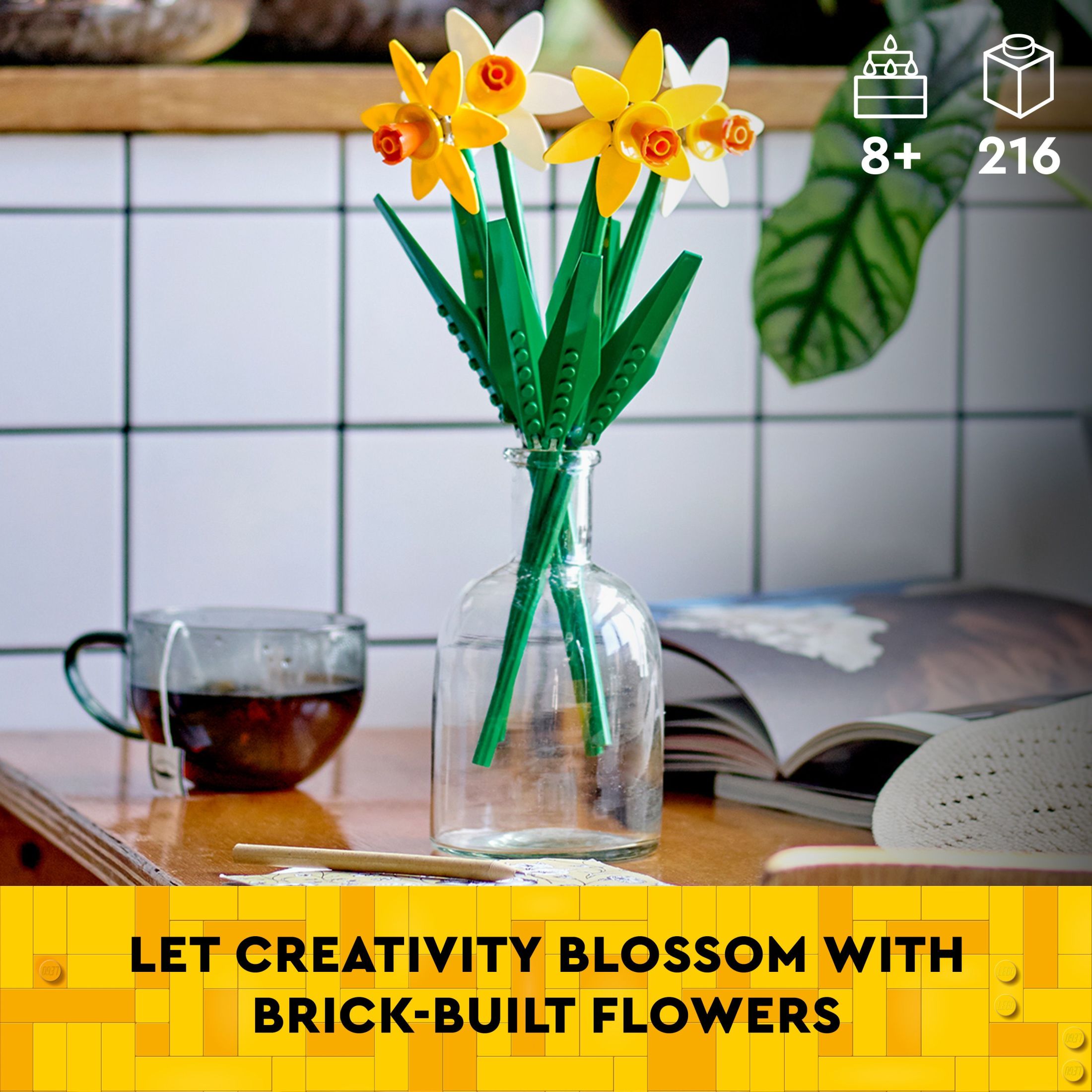 LEGO Daffodils Celebration Gift, Yellow and White Daffodils, Spring Flower Room Decor, Great Gift for Flower Lovers, 40747 - image 4 of 8